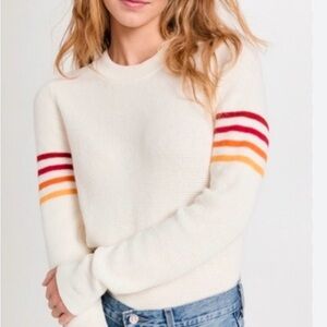 Faherty Throwback Stripe Pullover Sweatshirt Sweater Size Large